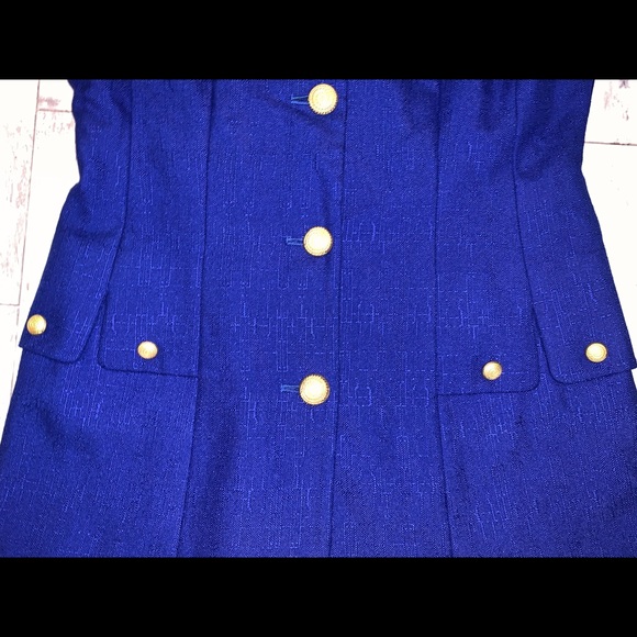 Vintage Royal Blue Blazer Sz. 4 - Picture 8 of 9